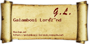 Galambosi Loránd névjegykártya